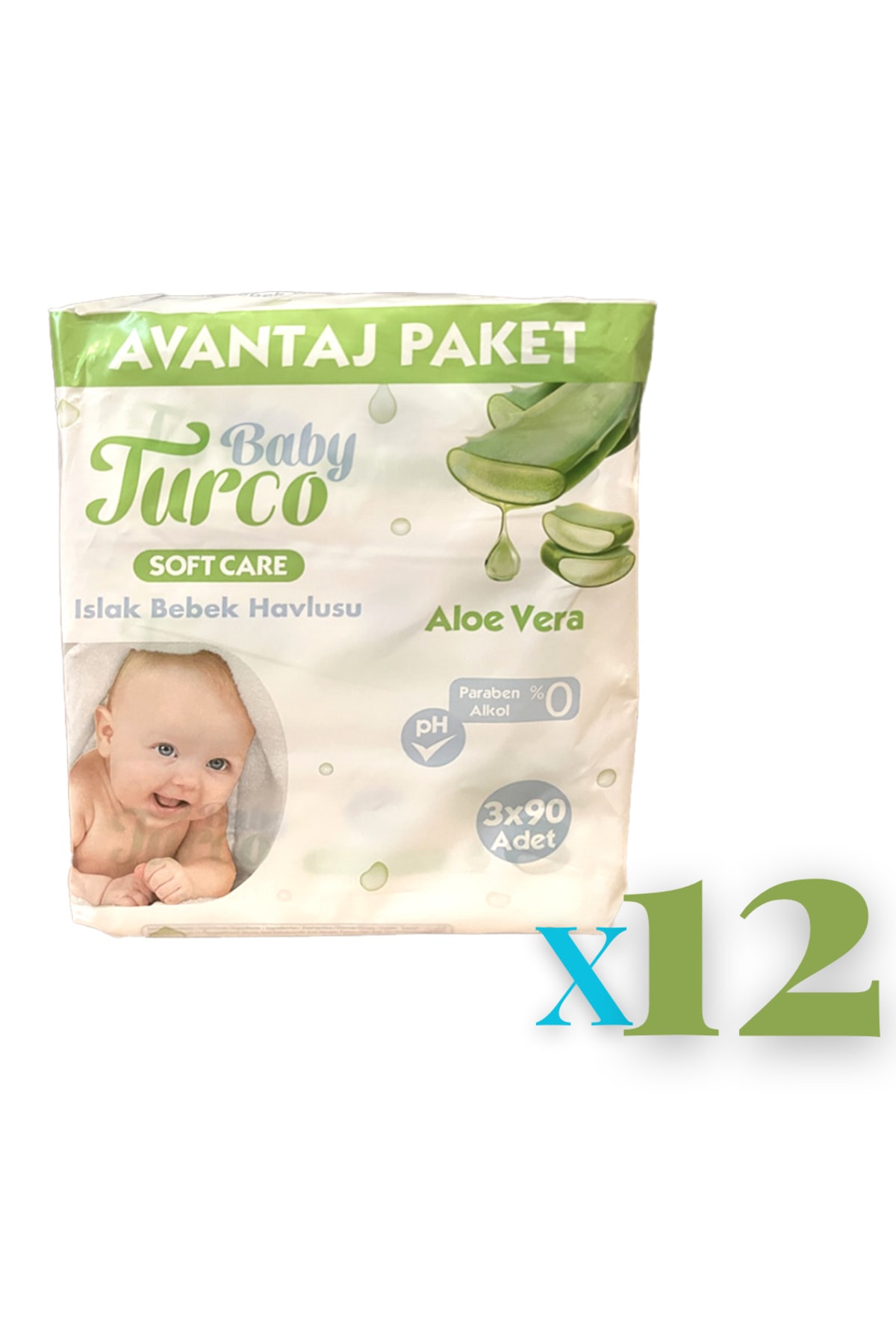 Baby Turco 90x3 Softcare Islak Havlu 12 Li Set