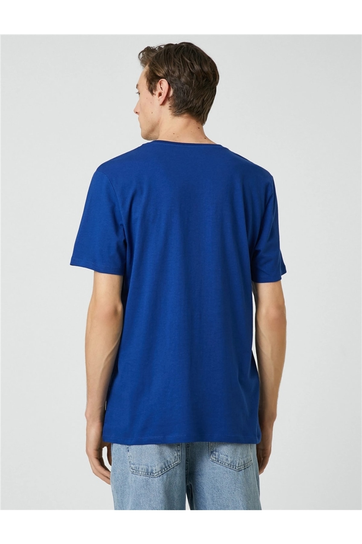 تیشرت مردانه آبی کوتون | 3SAM10199HK07.01.02 اورجینال - تصویر 4