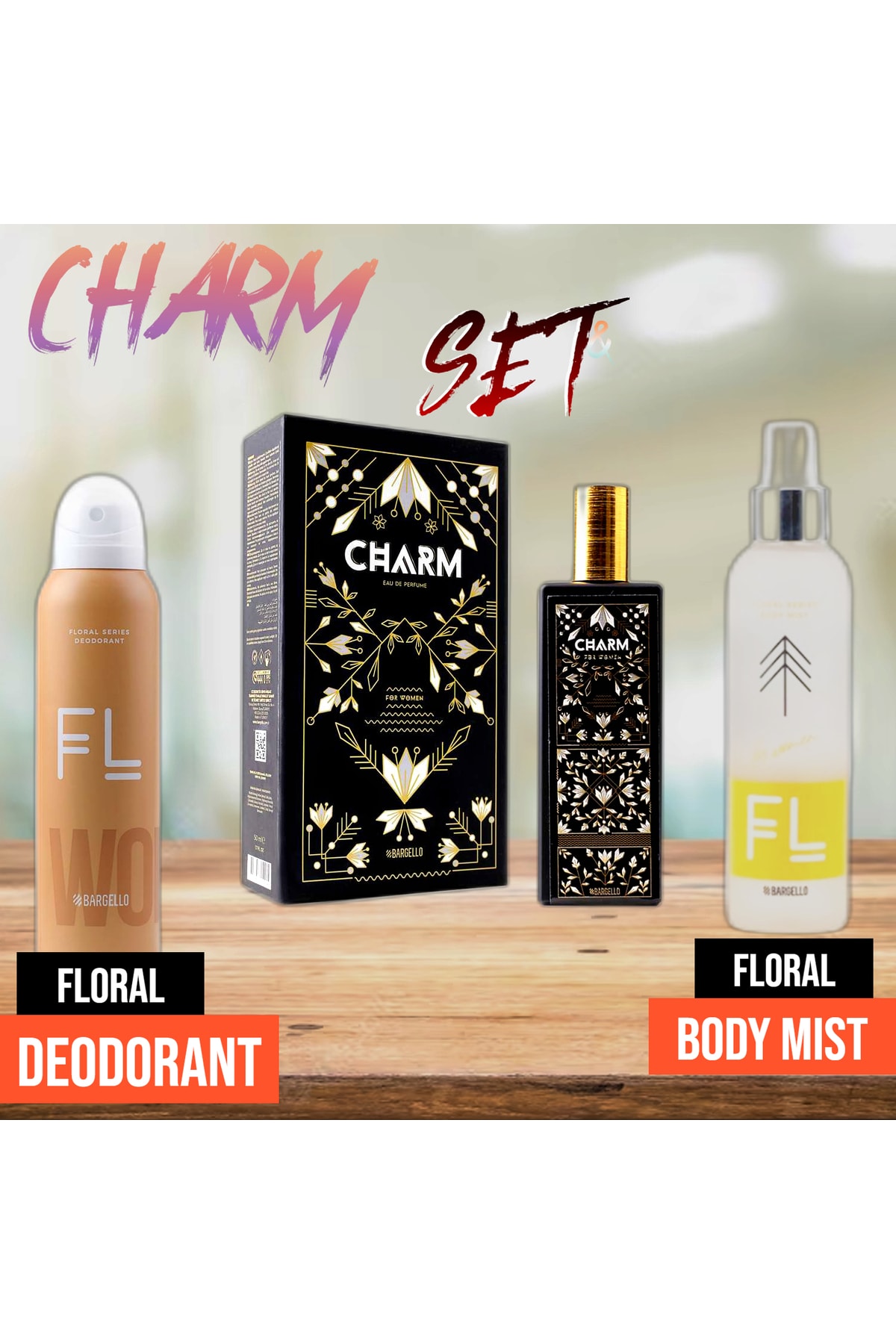 Bargello Charm Parfüm Seti (charm Parfum Edp + Floral Deodorant + Floral Body Mıst)