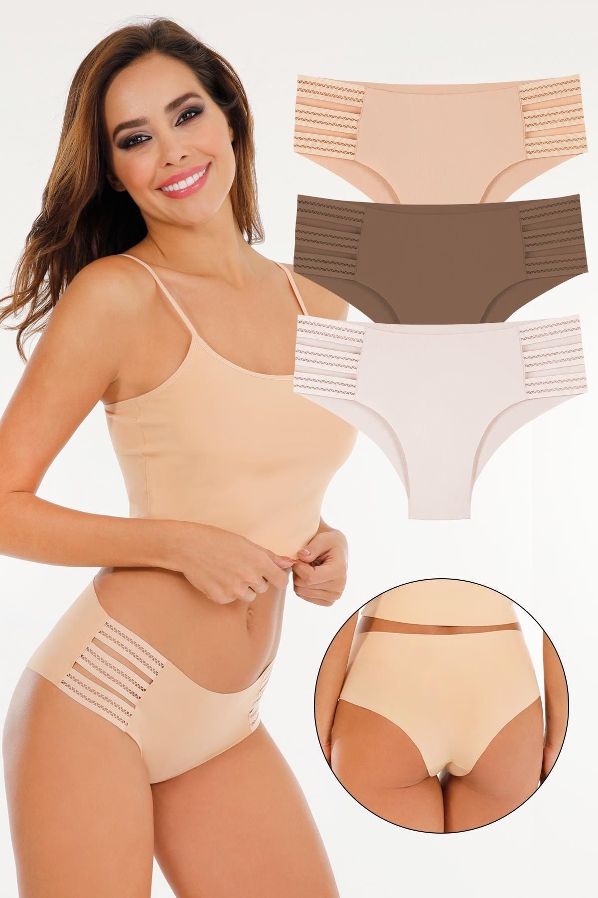 Leonisa 3-Pack Cotton Blend Bikini Panties - Multicolored S