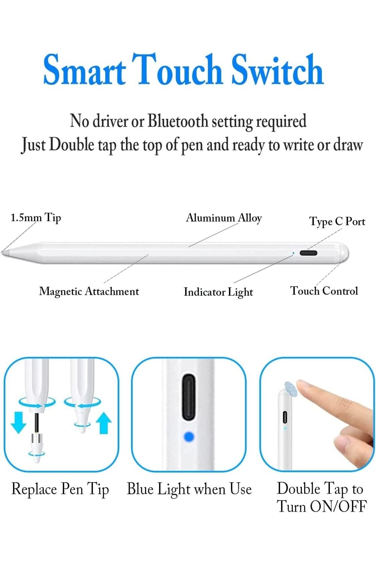 m.tk moveteck-Apple iPad 9th generation 2022 10.2 Compatible with Tilt Sensitive and Palm Rejection Stylus Touch Pen 2