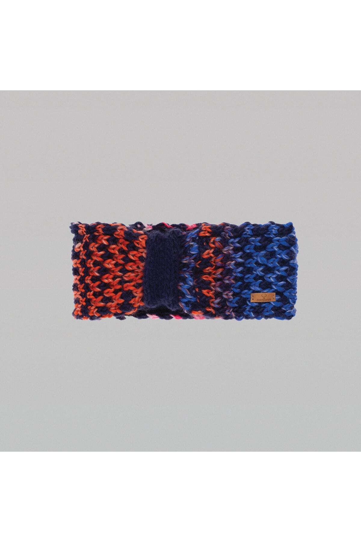 Women's Navy Blue Hairband Soft Stretchy Clasp Logo Detailed Textile Daily Use Carin