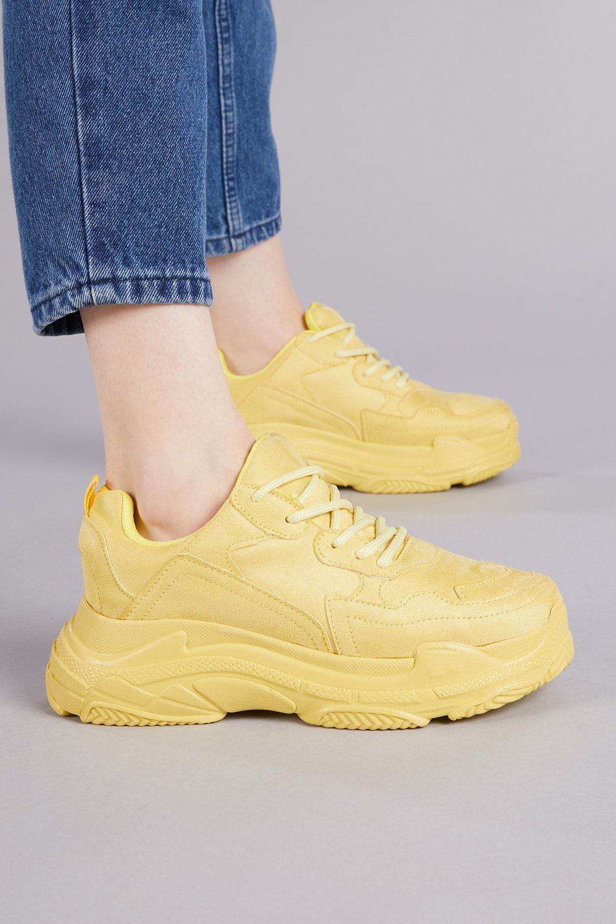 Yellow sales chunky trainers