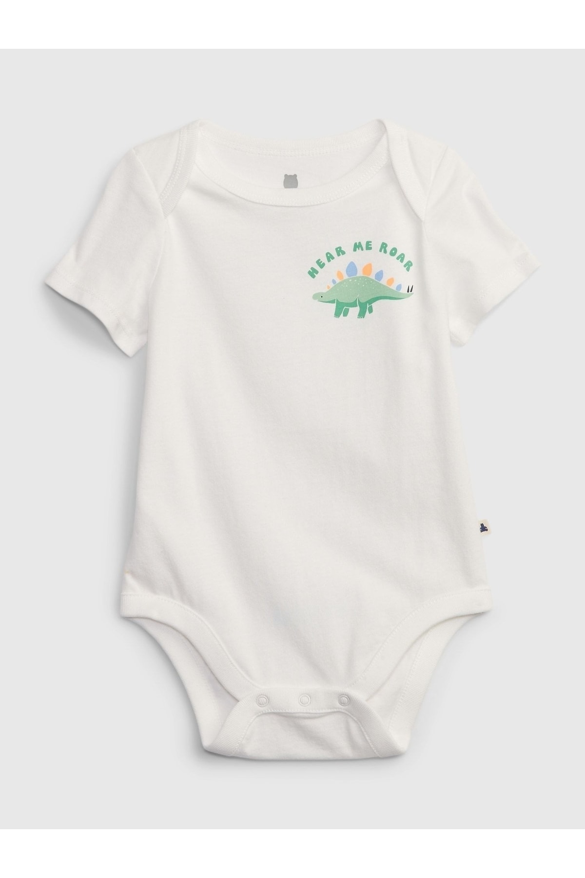 GAP Erkek Bebek Kırık Beyaz %100 Organik Pamuk Grafikli Bodysuit