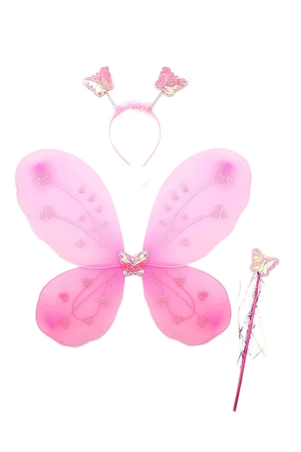 крылья бабочки набор. карнавальный набор "феи" (ободок, волшебная палочка). набор феи для девочки. крылья "фея" (цв: розовый ). карнавальный набор.