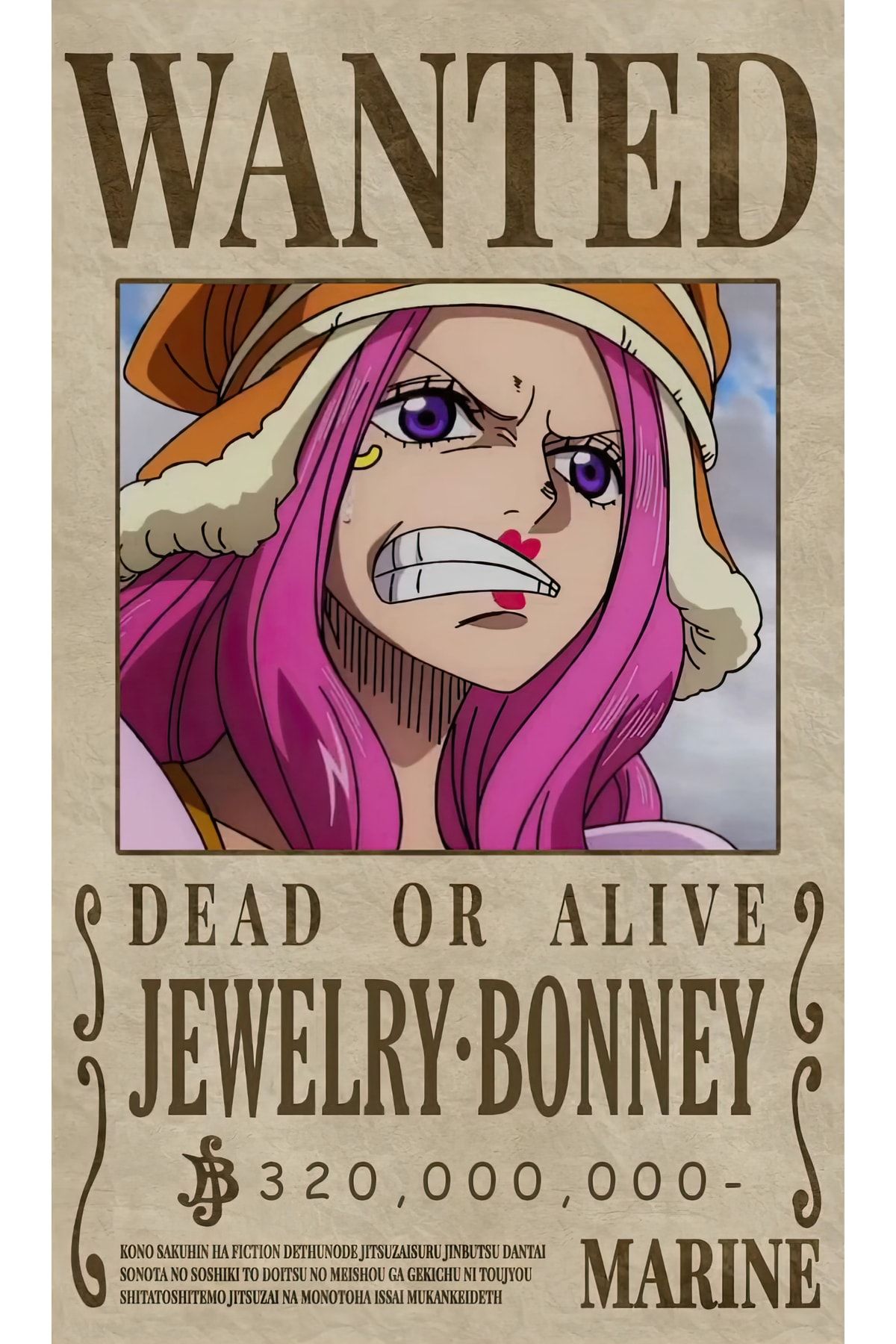 uzuntuning One Piece Jewelry Bonney Wanted Aranıyor Posteri Fiyatı
