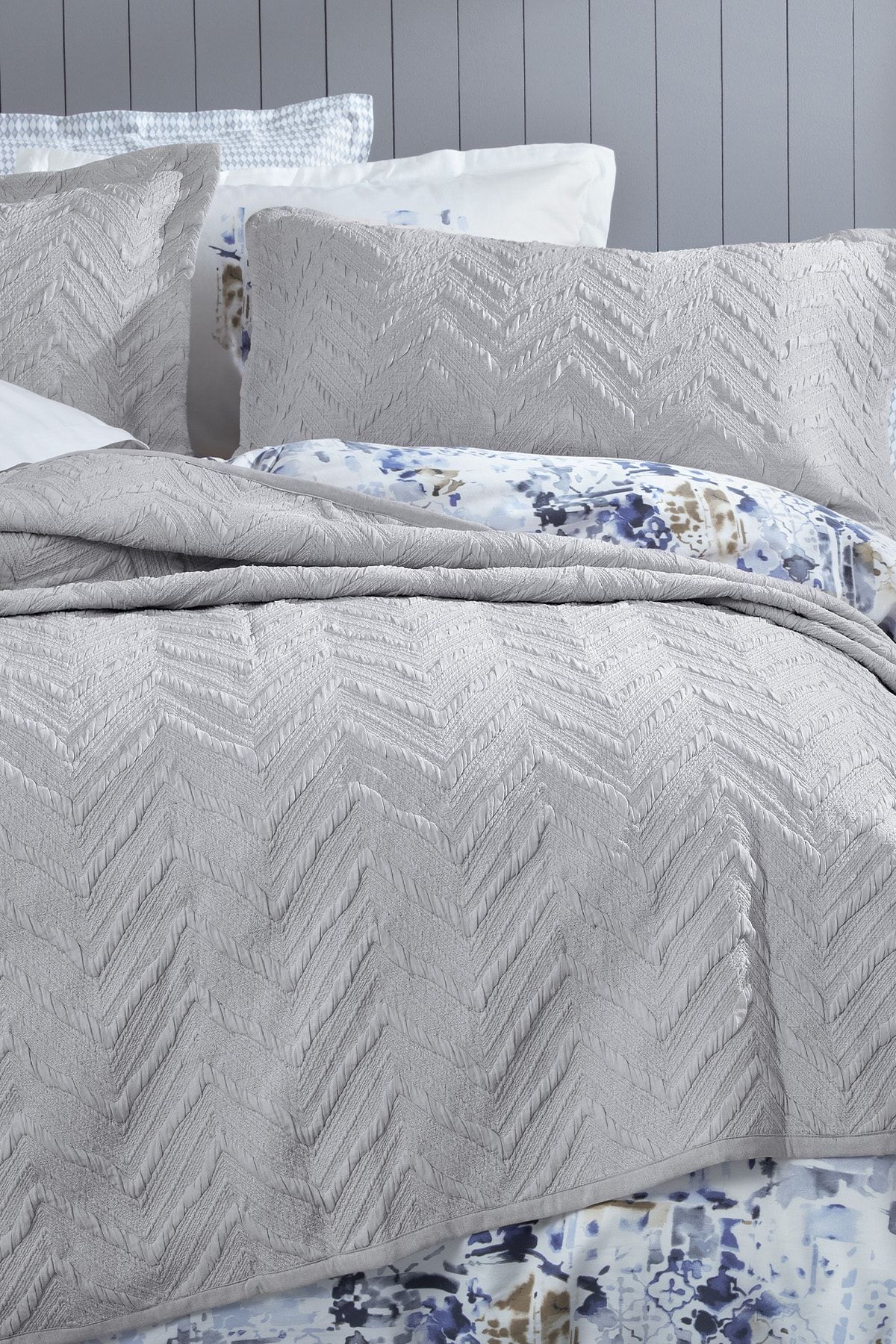 Yataş-Stone Color Curly Double Bedspread Set 2