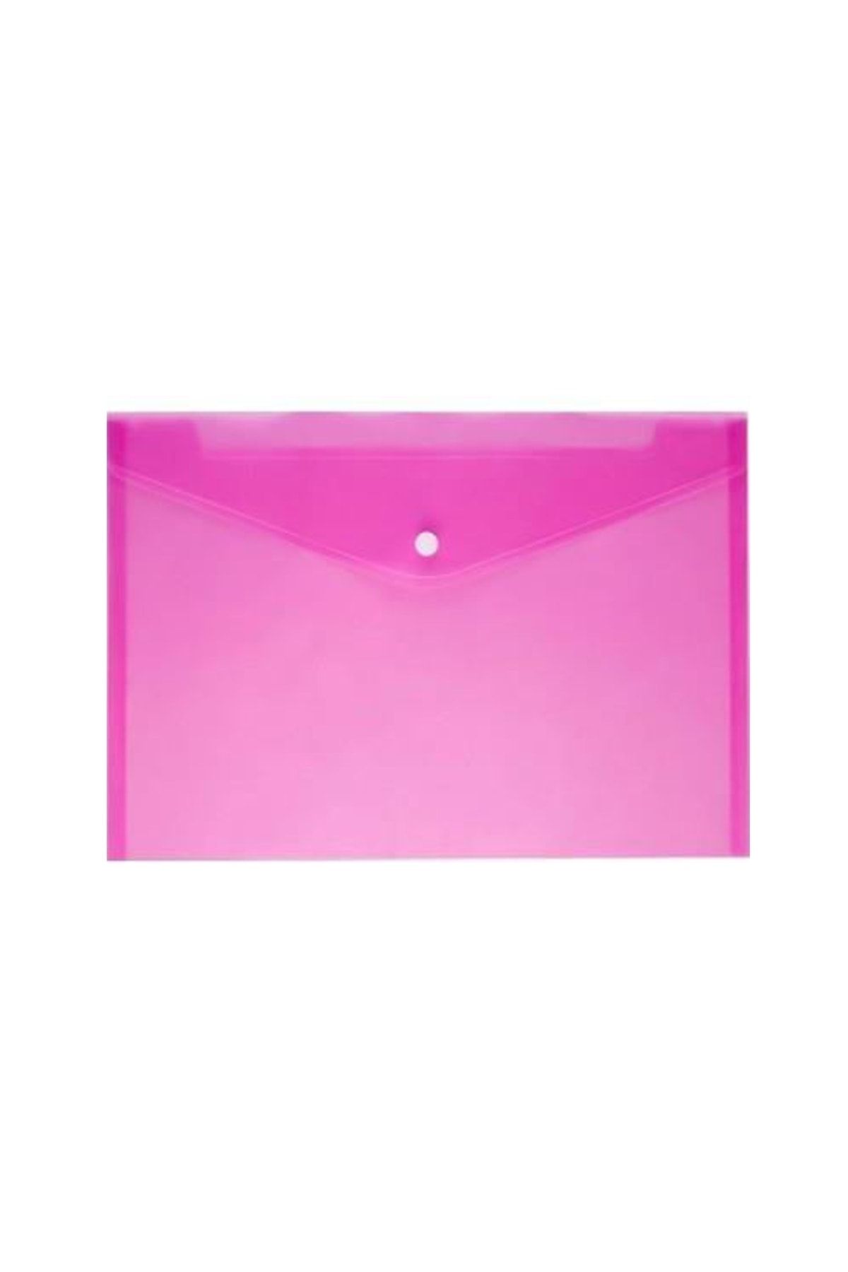 Noki-12 Pieces Transparent A4 Snap Fastener File Envelope File Pink 2