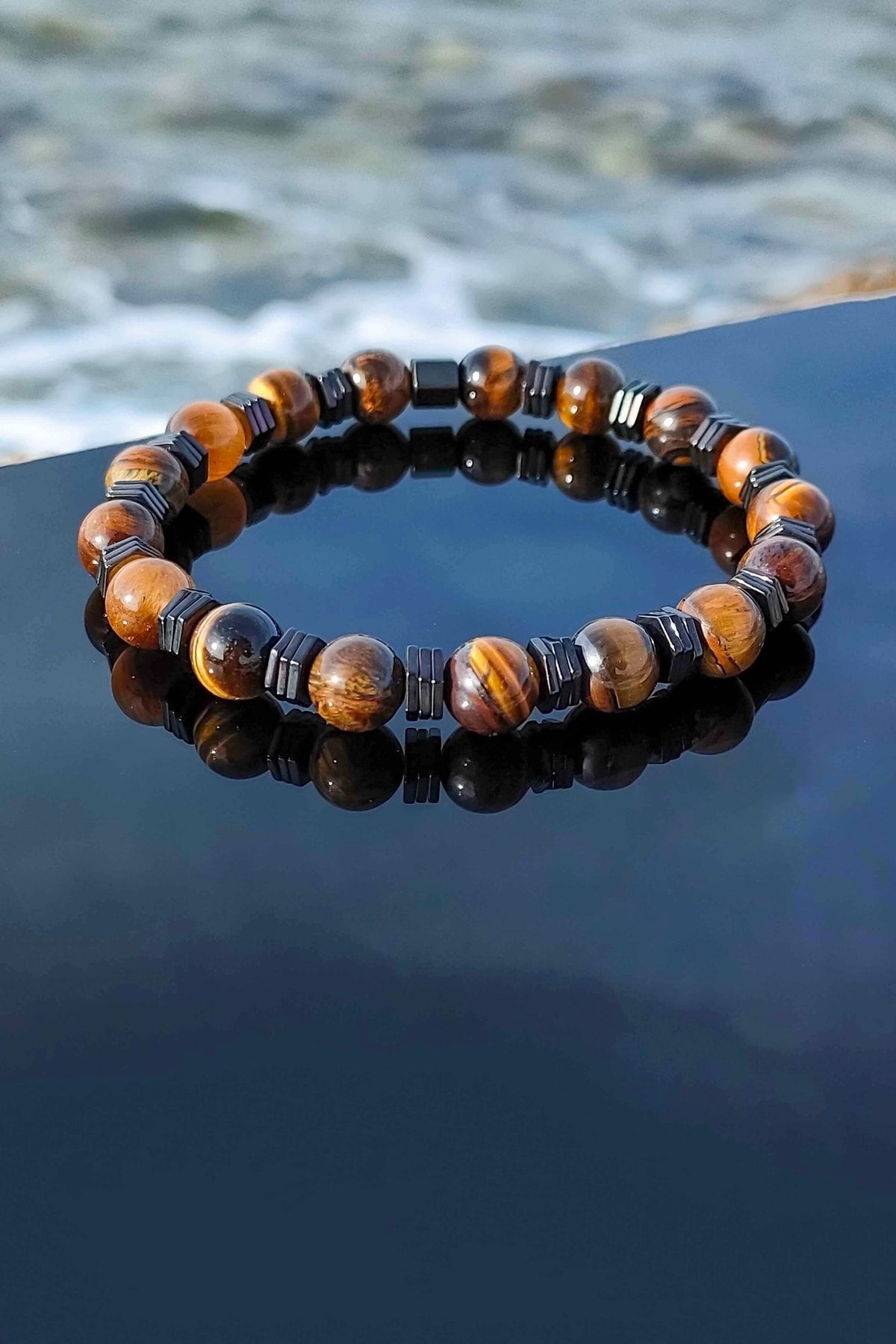 Hematite and online tiger eye bracelet
