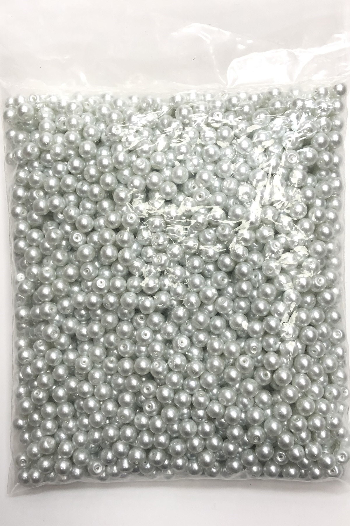 White Glass Pearl Beads 8 mm
