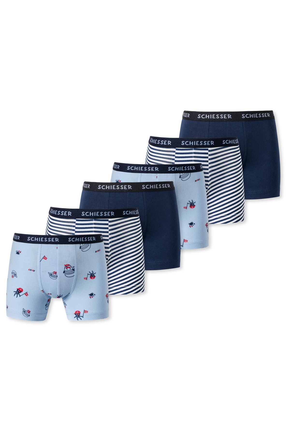 Schiesser Boxershorts Blau 6 St