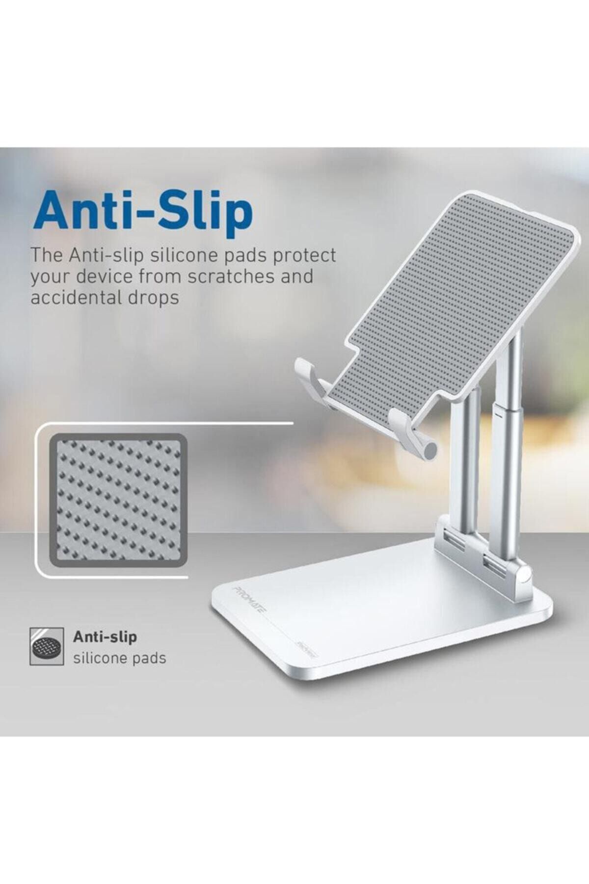 Promate-Tablet iPad Stand Adjustable Multi-Angle Stylish Design Adjustable - Padvıew White 2