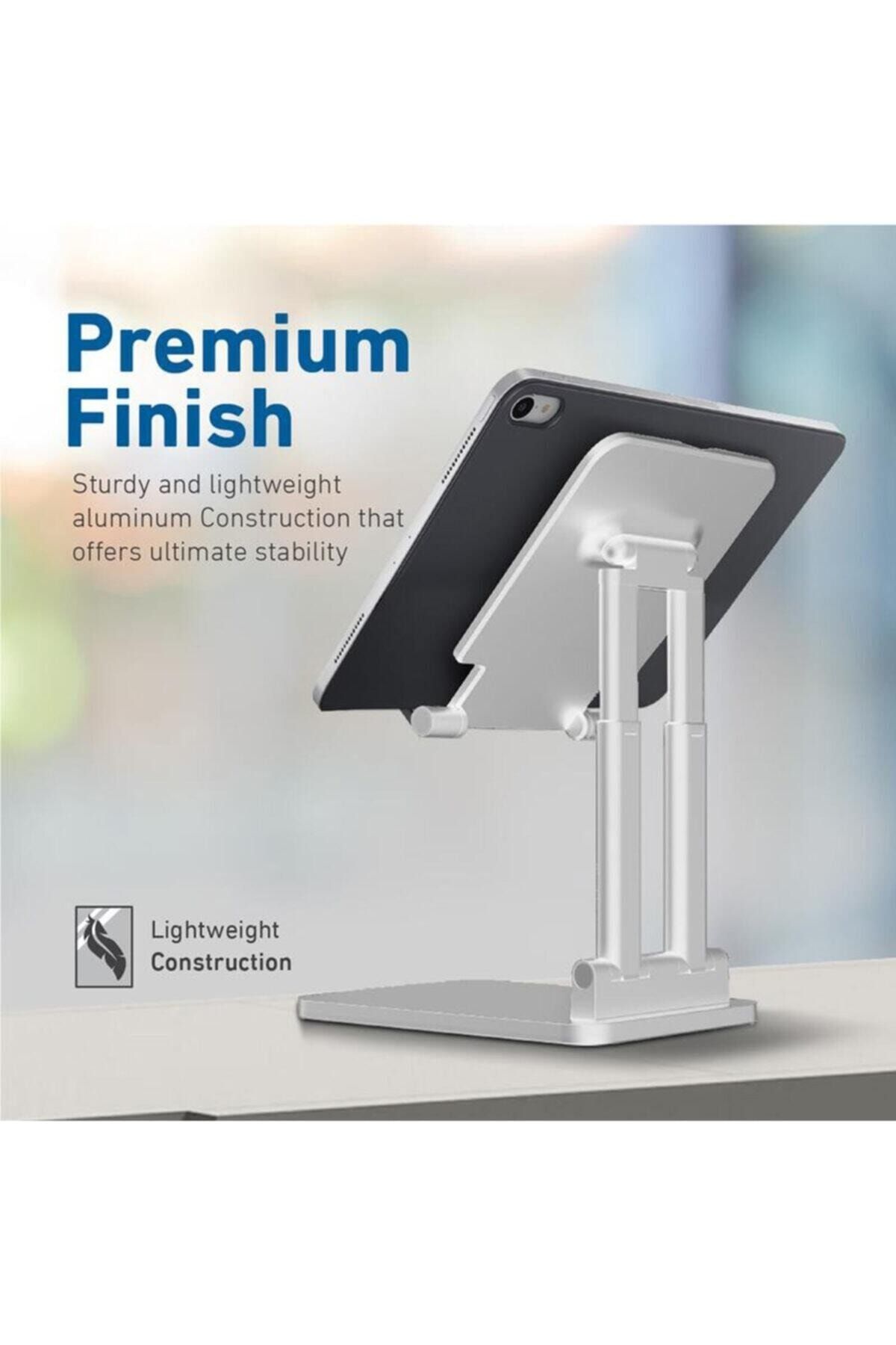 Promate-Tablet iPad Stand Adjustable Multi-Angle Stylish Design Adjustable - Padvıew White 3