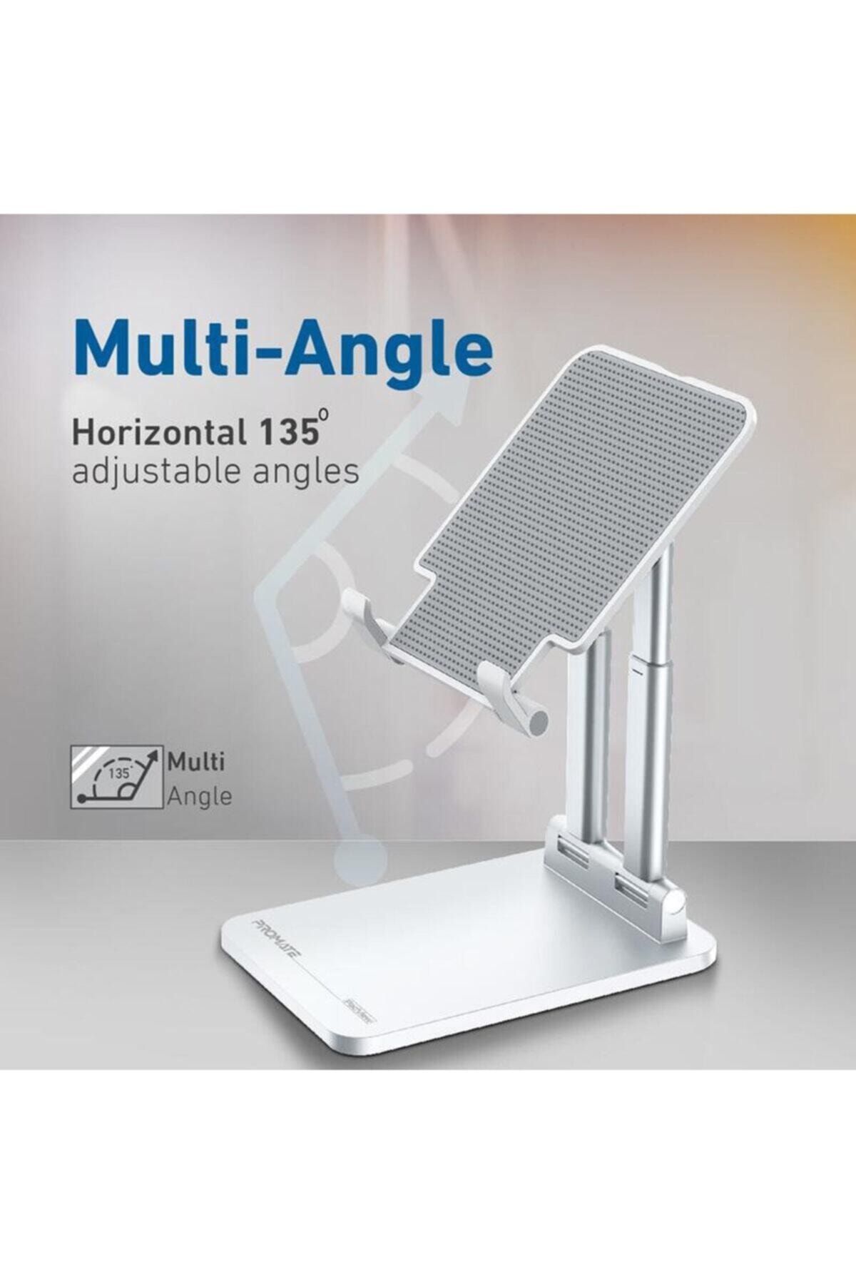 Promate-Tablet iPad Stand Adjustable Multi-Angle Stylish Design Adjustable - Padvıew White 5