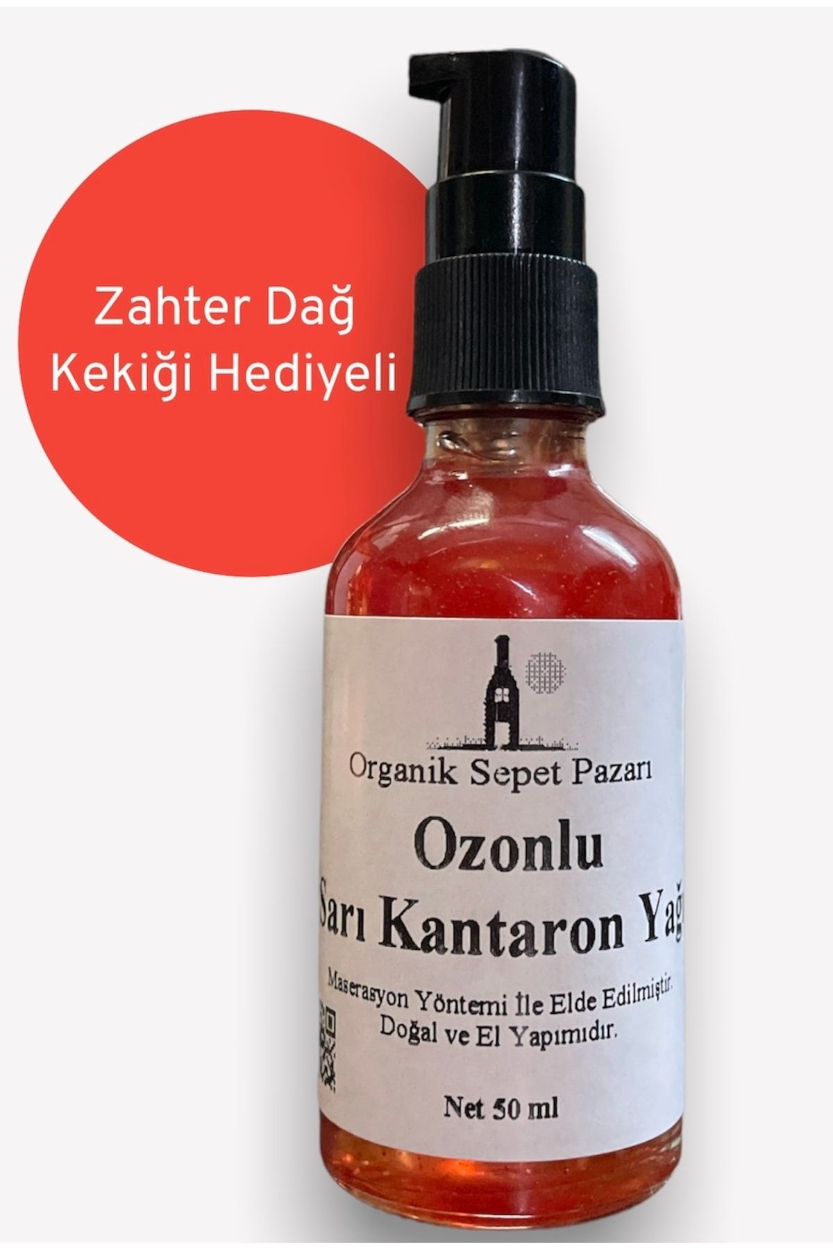 بطری شیشه ای 50 میلی لیتری روغن مخمر سنت جان با قطره چکان Organik Sepet Pazarı