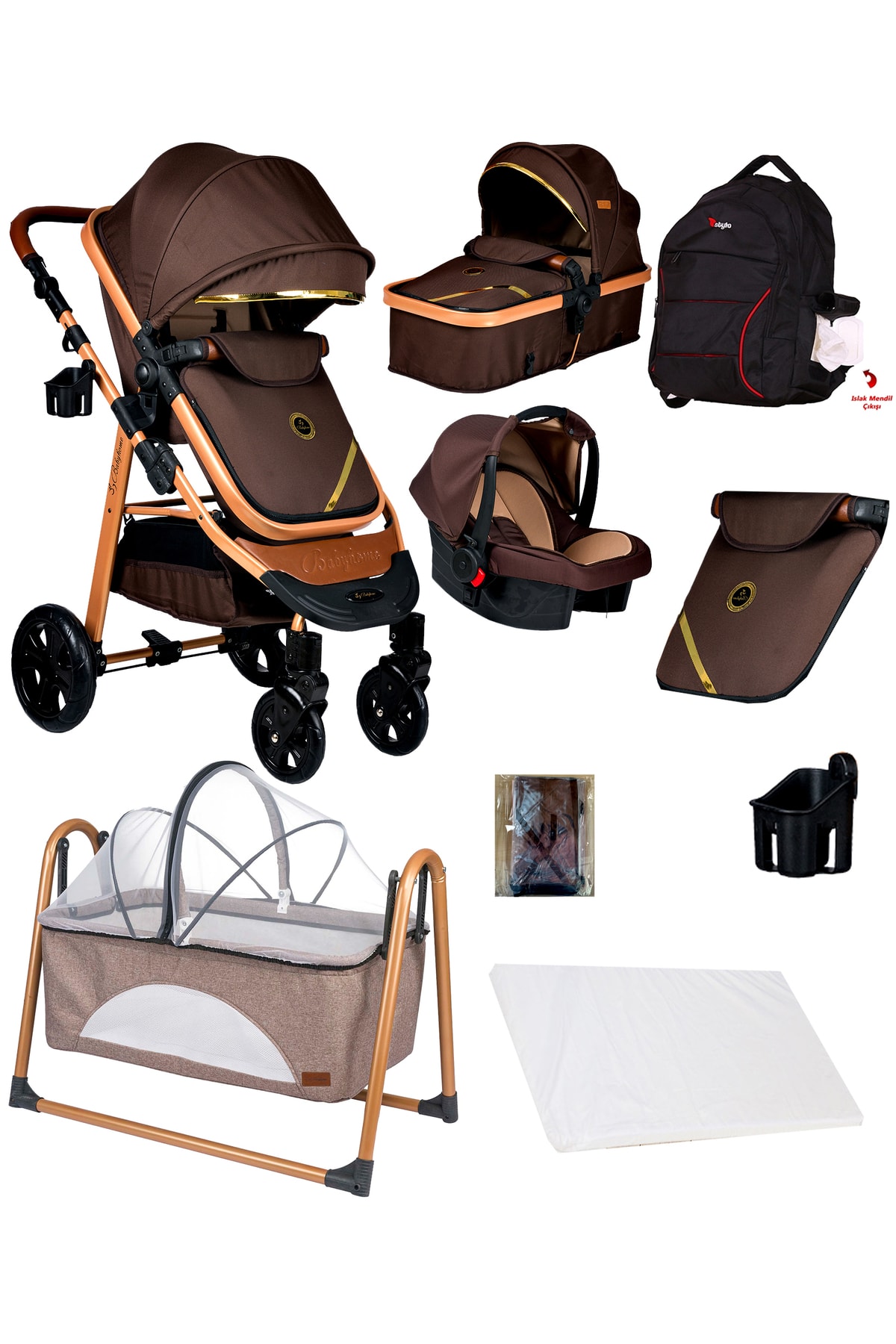 Baby Home Yeni Ekonomi Paket 8 In 1 940 Travel Sistem Bebek Arabası 340 Anne Yanı Bebek Sepeti Beşik