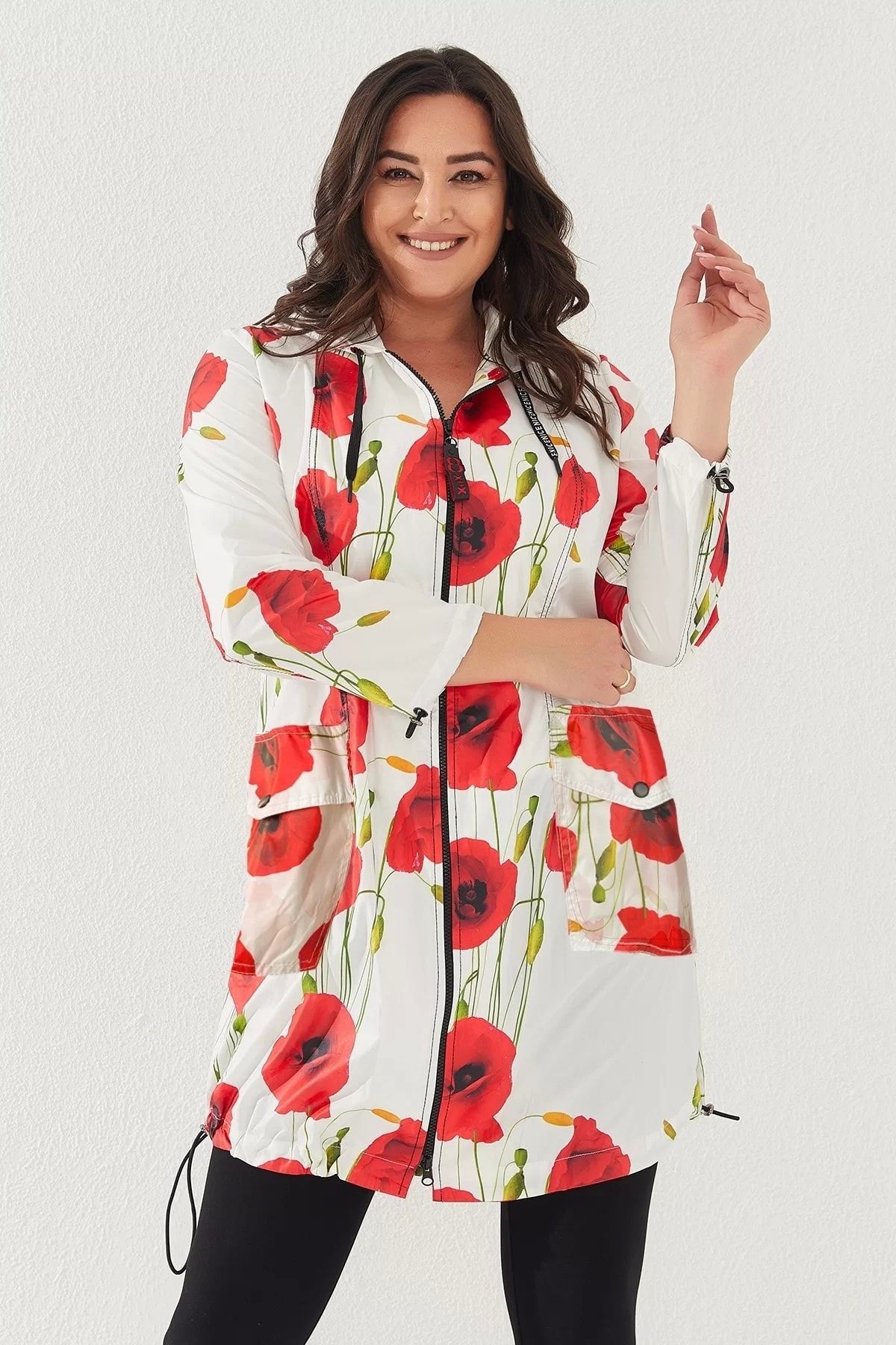 Plus size floral raincoat discount