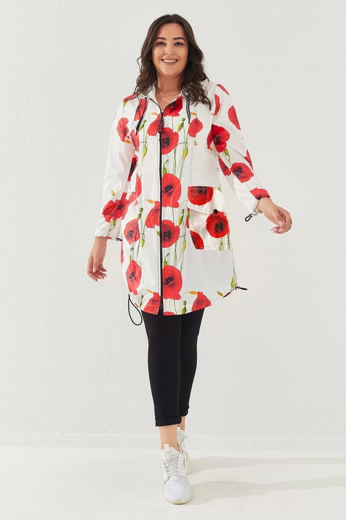 Plus size floral raincoat discount