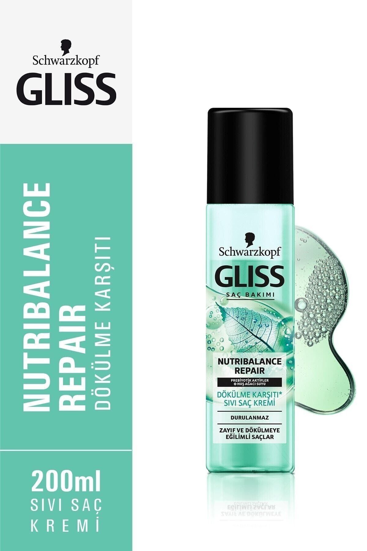 Gliss مجموعه مراقبت از مو Nutribalance ضدشامپو 360 میلی لیتر + نرم کننده مایع مو 200 میلی لیتر + روغن الیکسیر اصلی