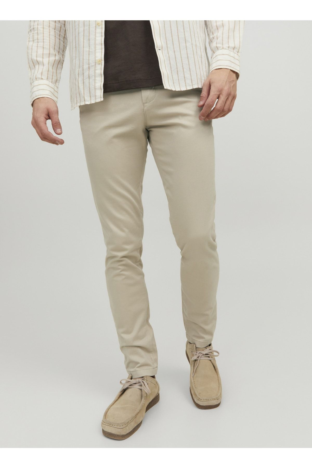 Jack &amp; Jones Normal Bel Slim Fit Bej Erkek Chino Pantolon 12150148_jpstmarco Jjbowıe Noos AN10272