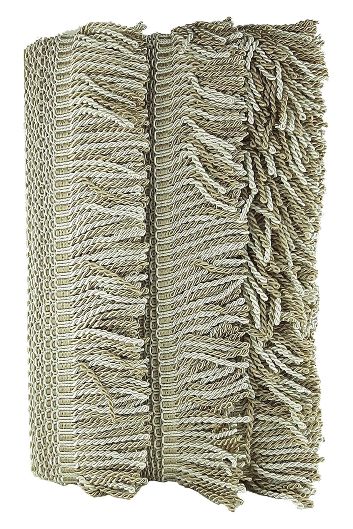 Beige Cream Twisted Bouillon Fringe Tassel 7 Cm