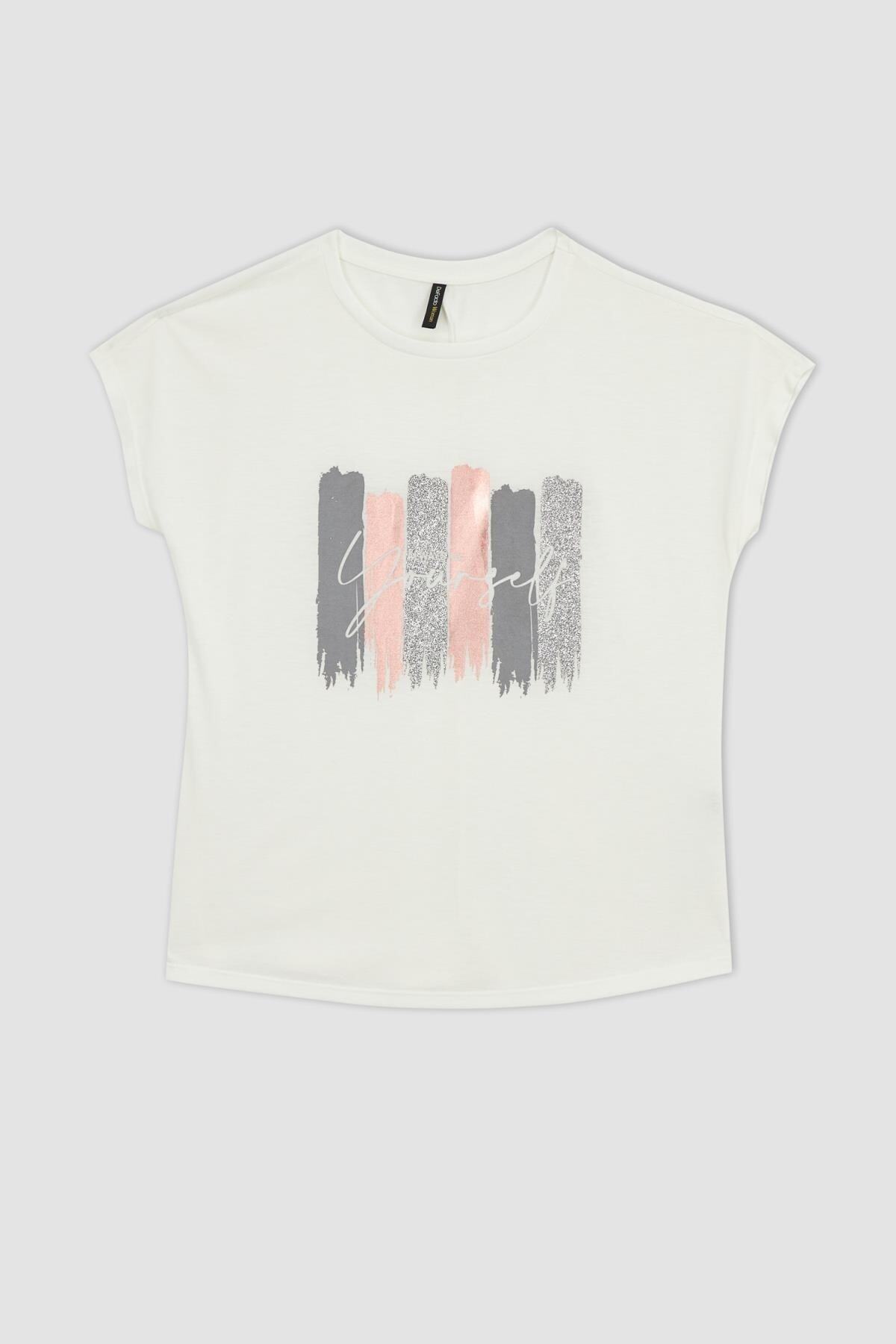 DeFacto-Crew Neck Printed Short Sleeve T-Shirt 1