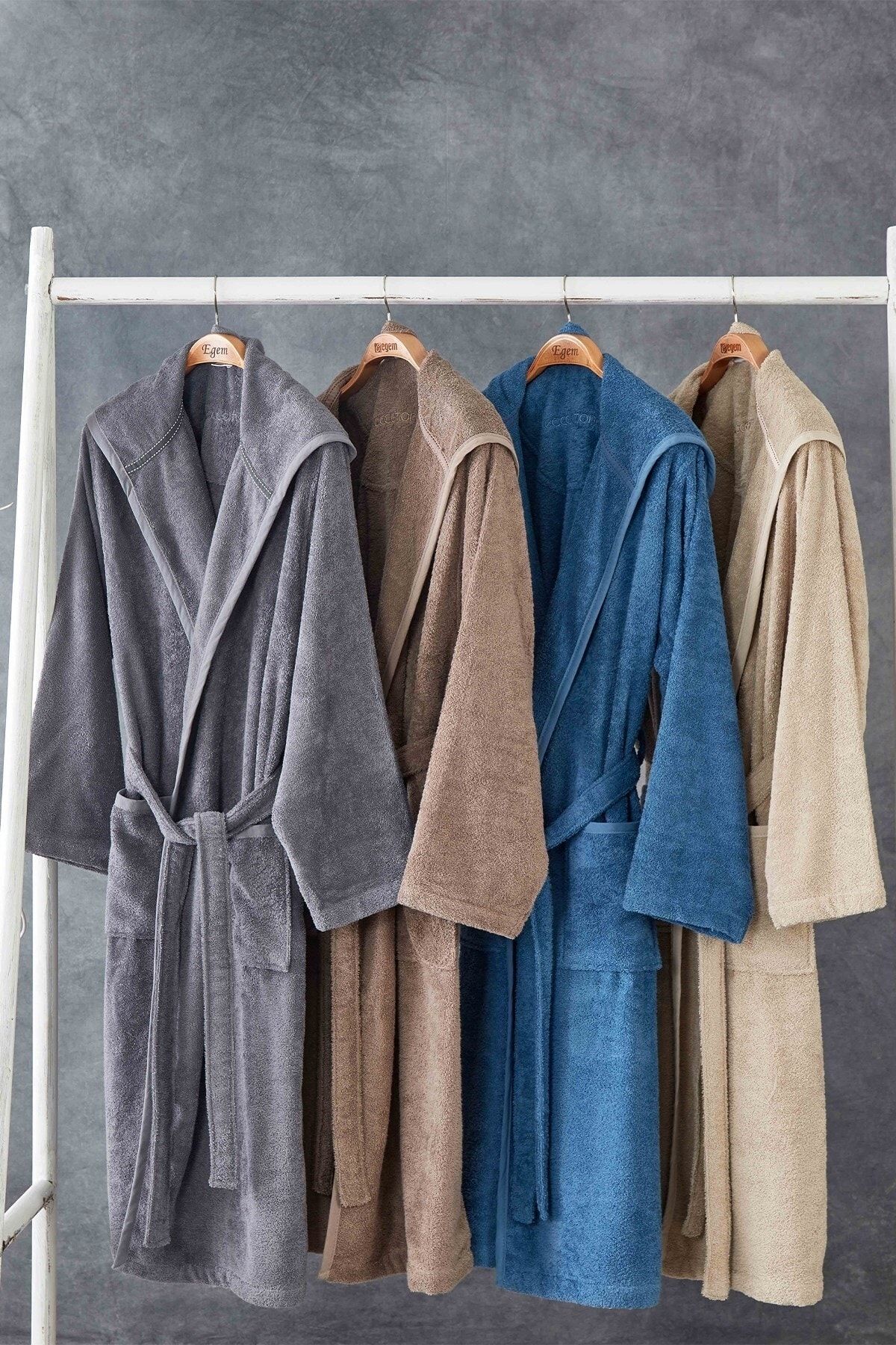 حوله تنپوش (روبدوشامبر) چند رنگ مردانه قهوه Ecosoft Bathy l اورجینال Ecocotton