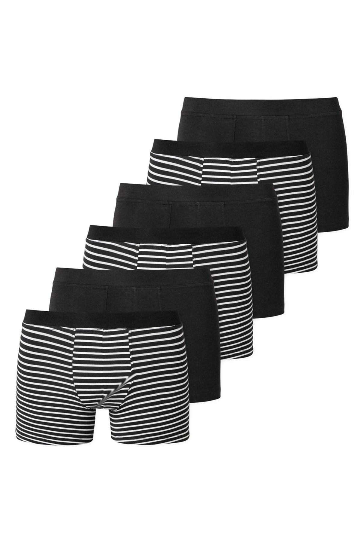 Schiesser Boxershorts Schwarz 6er-Pack