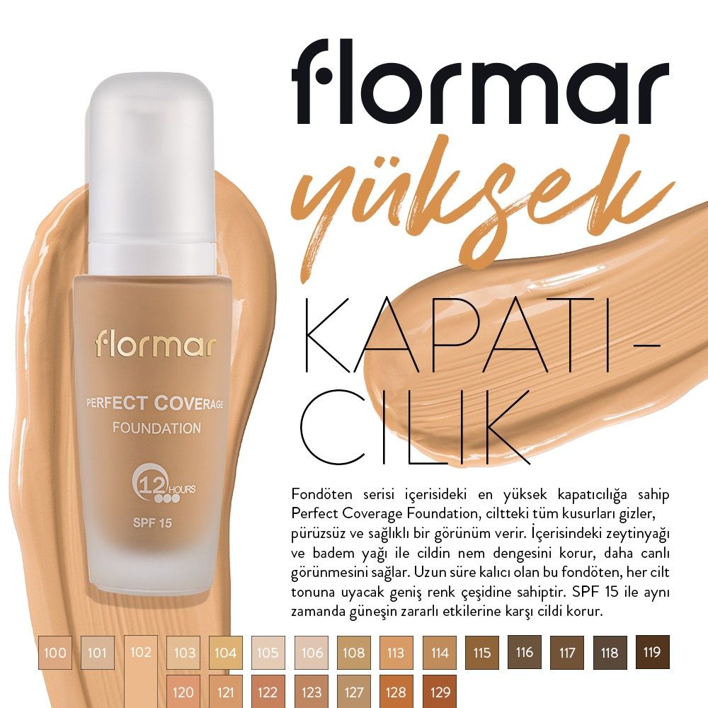 Flormar - Yüksek ve kusursuz kapatıcılığı, kalıcı ve cilt tonuna kusursuz  uyum sağlayan renkleri ile Perfect Coverage Fondöten tam sana göre!🫶🏻 # flormar #flormarturkiye