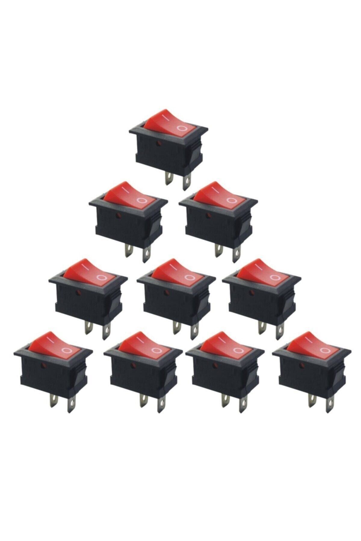 10 Pieces - On-off Switch Red, Kcd1-101, Mini Toggle Switch