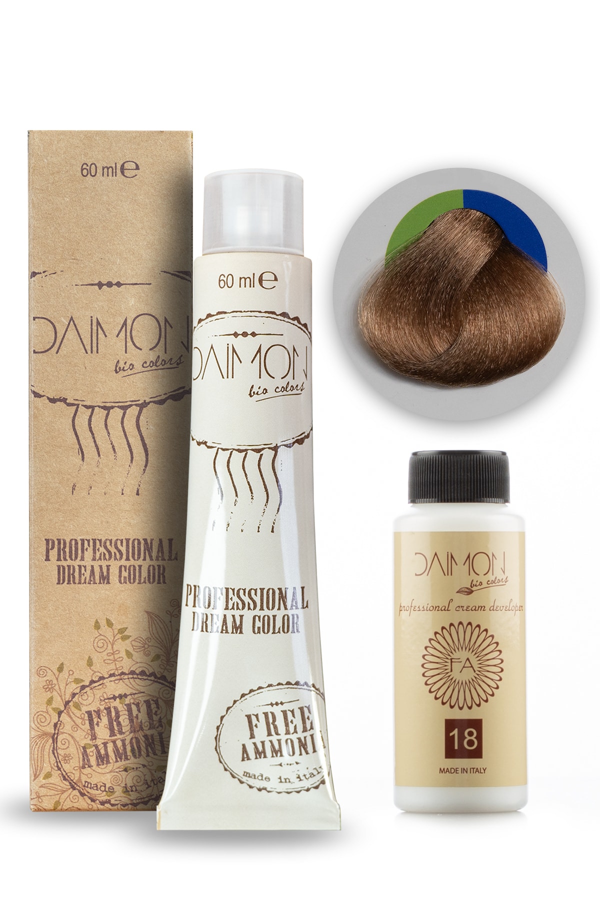 DAIMON Amonyaksız ( Fa ) 8/0 Açık Sarı Saç Boyası + 60 Ml Amonyaksız Oksidan