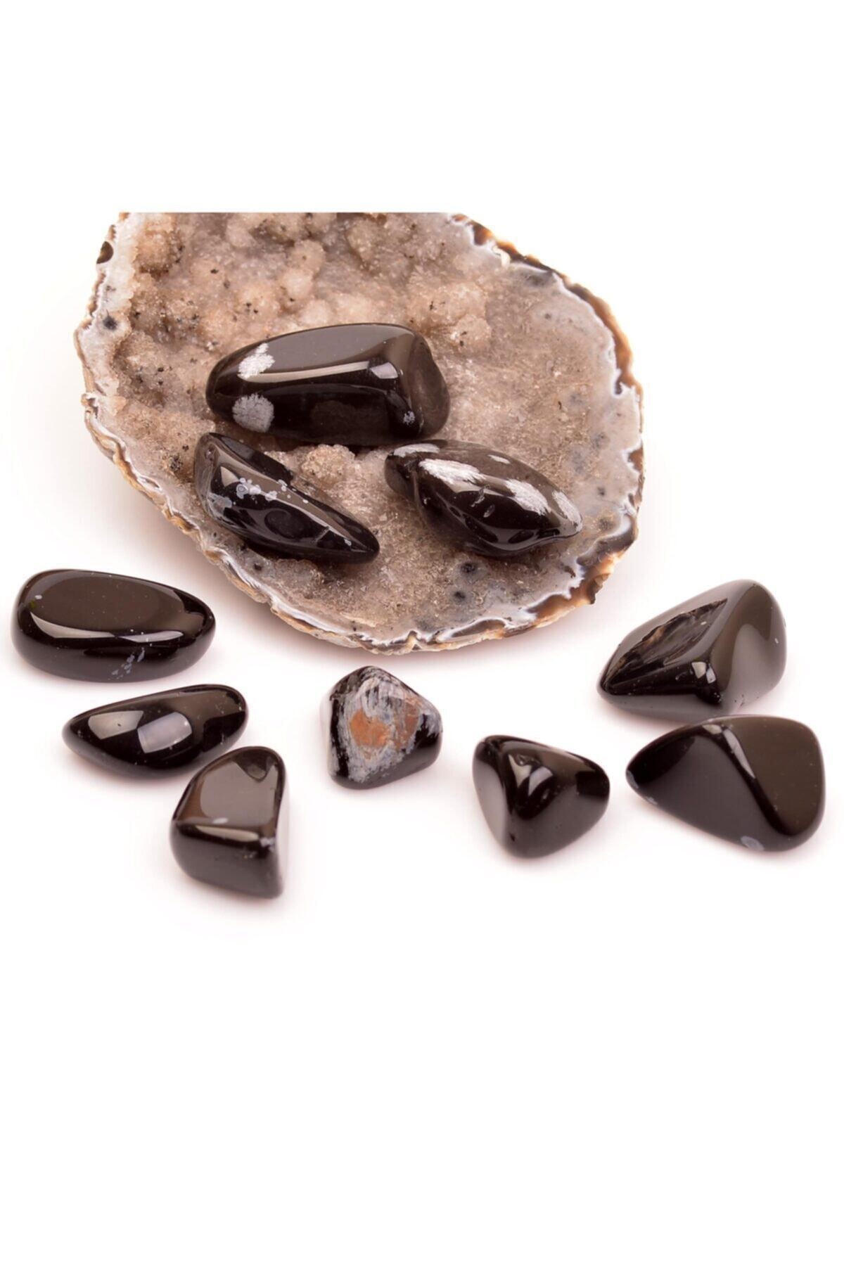 KARADEPO Obsidyen Taşı Kütle - Kar Tanesi Obsidyen