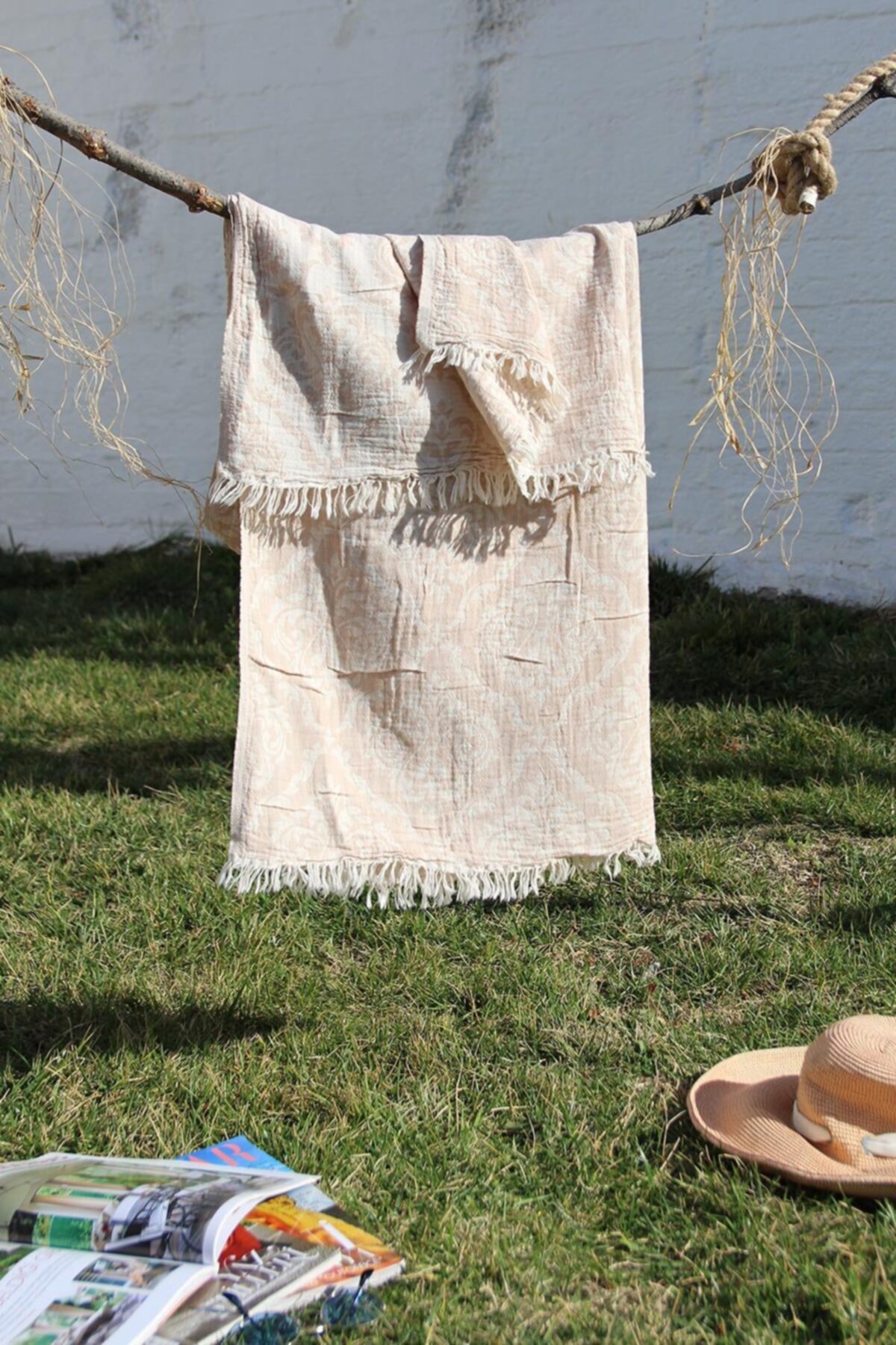 100% Cotton 90x180 Peshtemal Beach Towel Jacquard