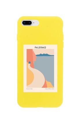 Iphone 8 Plus Palermo Premium Sarı Lansman Silikonlu Kılıf MCIPH8PLPLRM