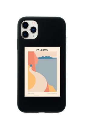 Iphone 11 Pro Max Palermo Premium Siyah Lansman Silikonlu Kılıf MCIPH11PRMLPLRM