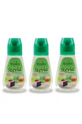 3 Kutu Stevia Sıvı Tatlandırıcı Zero 0 Kalori 200 ml. fibrelle zero