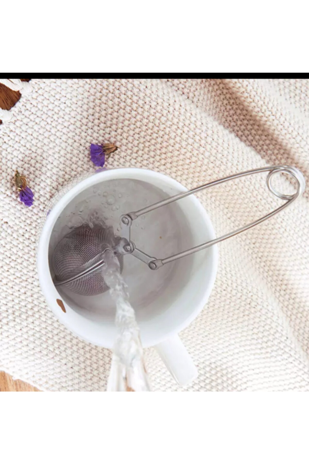 Bitki Çayı Süzgeci Pratik Çay Demleme Çelik Paslanmaz Maşalı Süzgeç Makas Süzgeçler