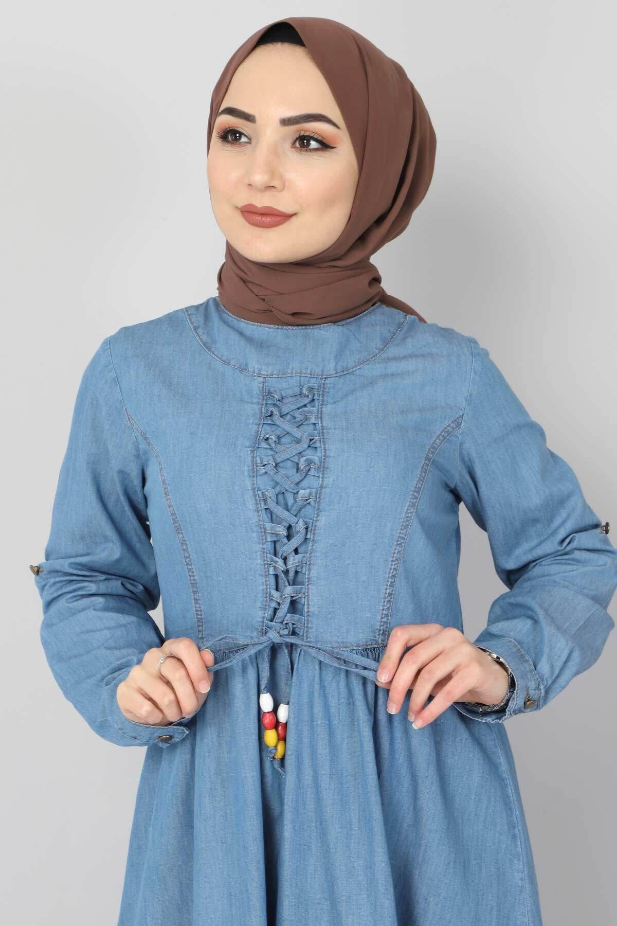 Denim top shirt hijab