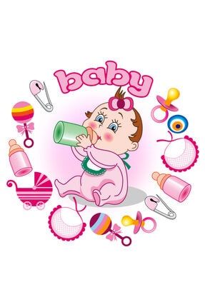 Hoşgeldin Bebek Pasta Baskisi Babyshower PLAKA049