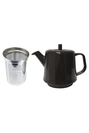 Shaye Çay Makinesi Uyumlu Siyah Porselen Demlik (filtreli) 4075