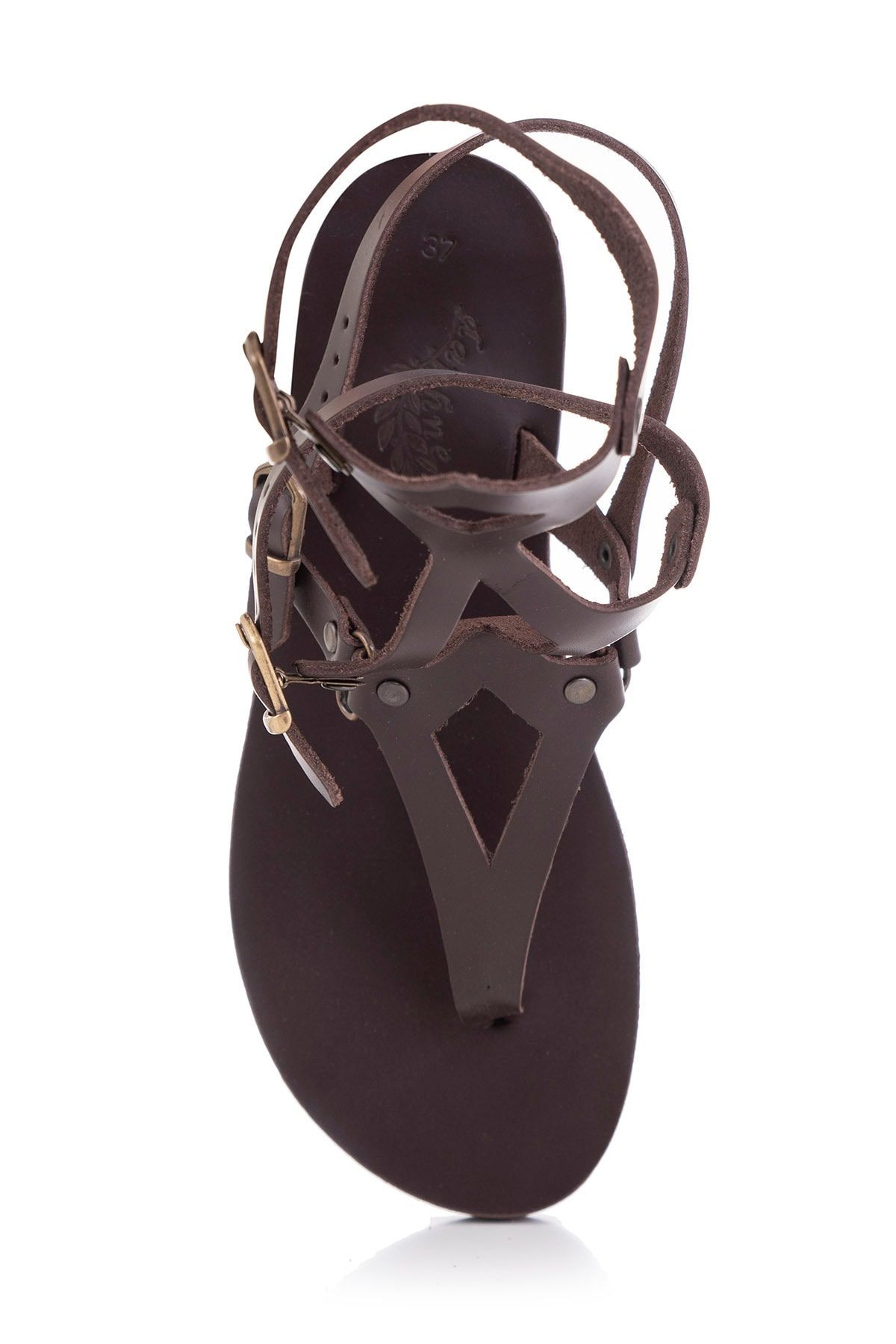صندل چند رنگ زنانه های قهوه چرمی واقعی دست ساز 2025 DaphneSandals