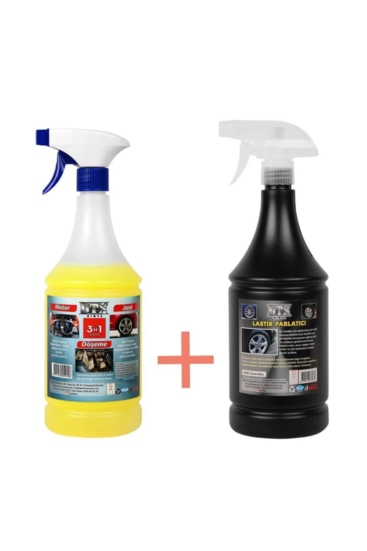 Döşeme Jant Ve Motor Temizleme Sıvısı Yağ Sökücü 1 Lt & Lastik Parlatıcı Jel 500 ml