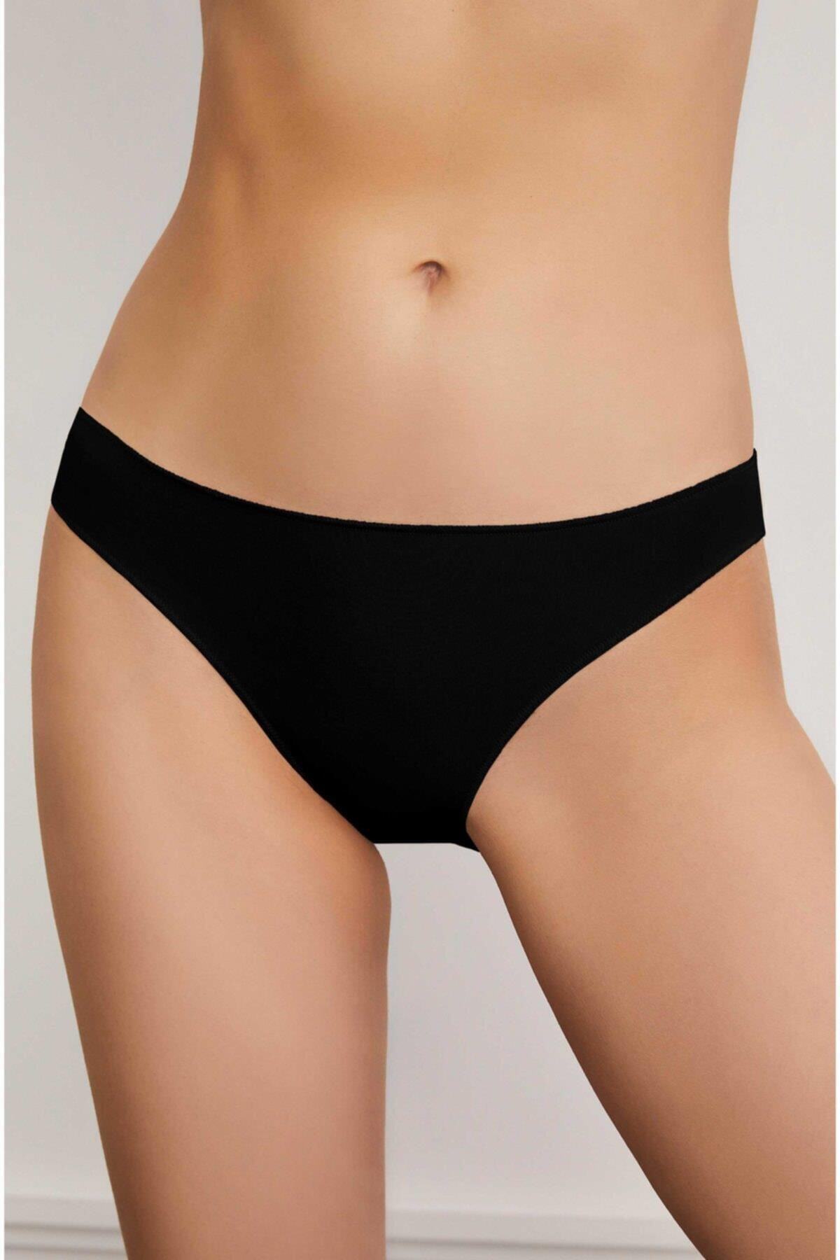 Eros-Women's Black and White Skin Trackless Panties 780 5 Pieces New Season 3