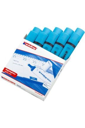 344 Fosforlu Kalem - Işaret Kalemi (yeniden Doldurulabilir) 2-5mm Açık Mavi (10 Lu Paket) EDDING-ED34410