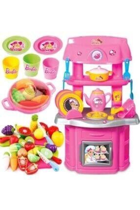 Barbie Oyuncak Şef Mutfak Seti + Tencere + Kesilebilen Meyve Sebze Set Kız Oyuncak İDİL5