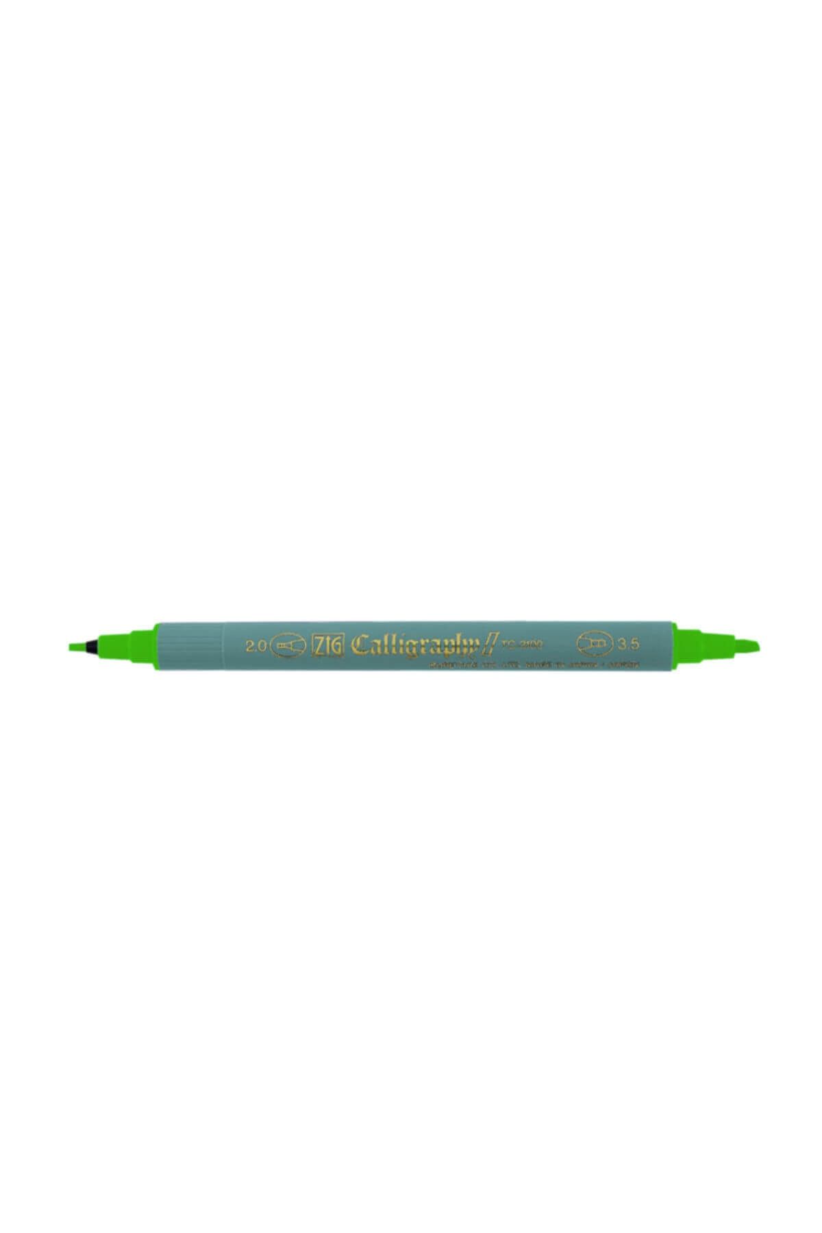 Zig-Calligraphy Pen Double Tip 2 mm + 3.5 mm Light Green 1