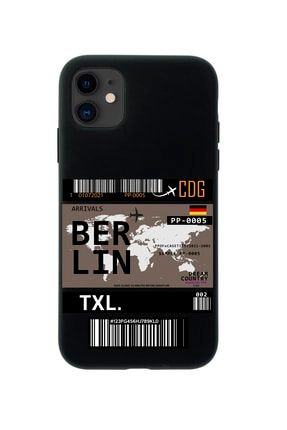 Iphone 11 Berlin Bilet Tasarımlı Siyah Telefon Kılıfı MCIP11LBERL
