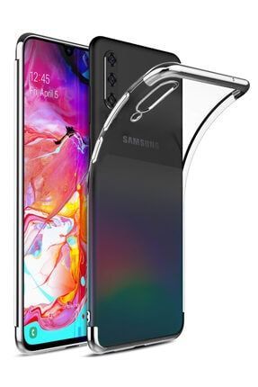Samsung Galaxy A70 Uyumlu Kılıf Lazer Boyalı Renkli Esnek Silikon Şeffaf mornw_39533