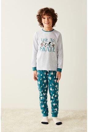 Penti Unisex &Ccedil;ocuk Snoopy Live To Skate Baskılı Pijama Takımı