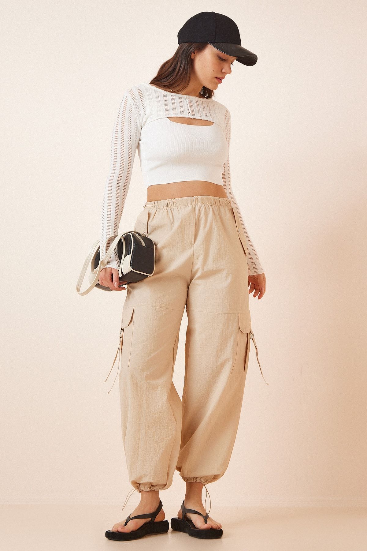 Happiness İstanbul Hose Beige Cargo Fast ausverkauft